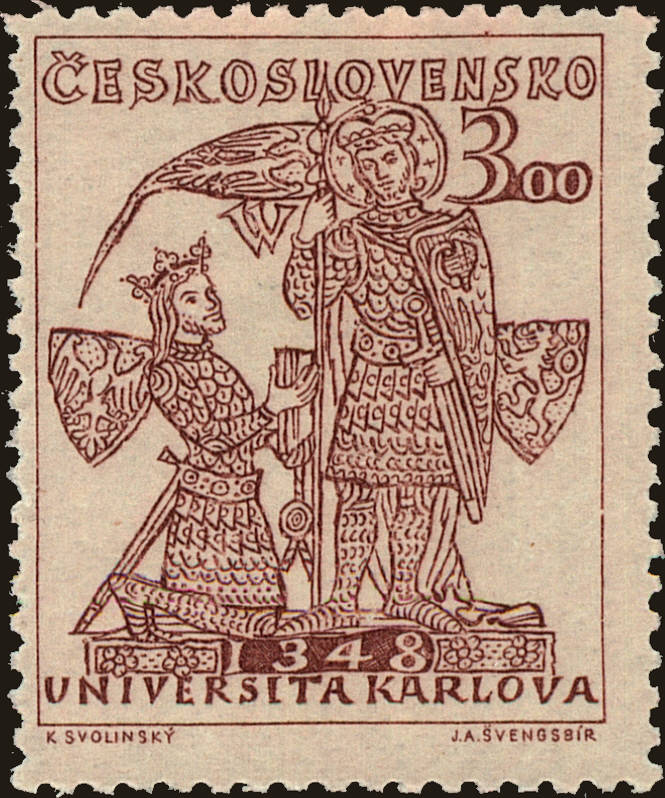 Front view of Czechia 348 collectors stamp