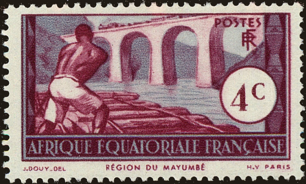 Front view of French Equatorial Africa 36 collectors stamp