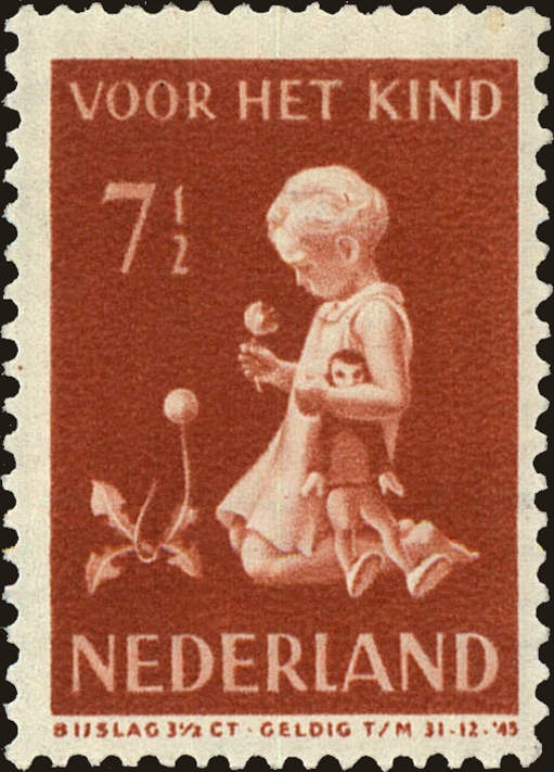 Front view of Netherlands B133 collectors stamp