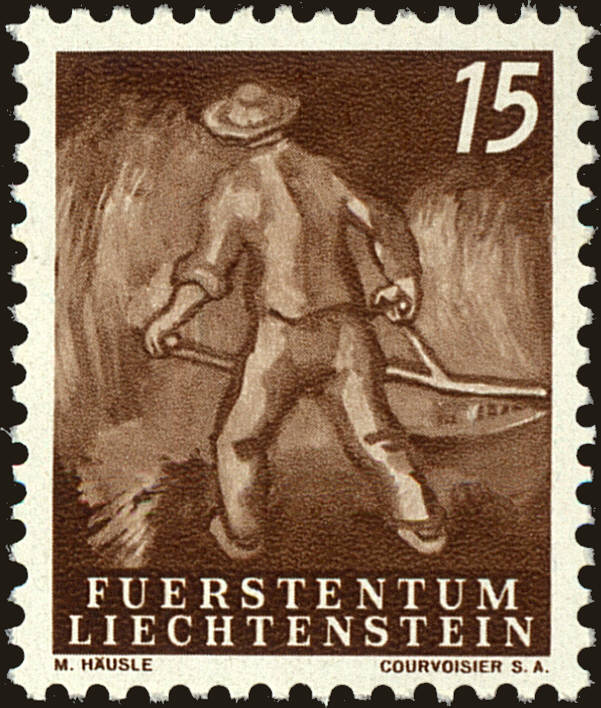 Front view of Liechtenstein 249 collectors stamp