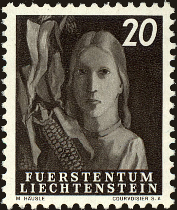 Front view of Liechtenstein 250 collectors stamp