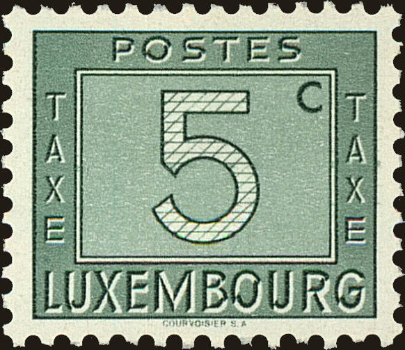 Front view of Luxembourg J23 collectors stamp