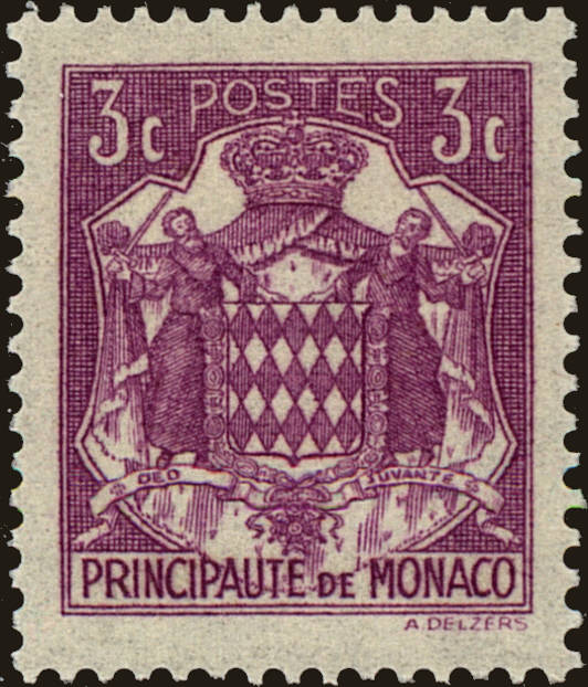 Front view of Monaco 147 collectors stamp