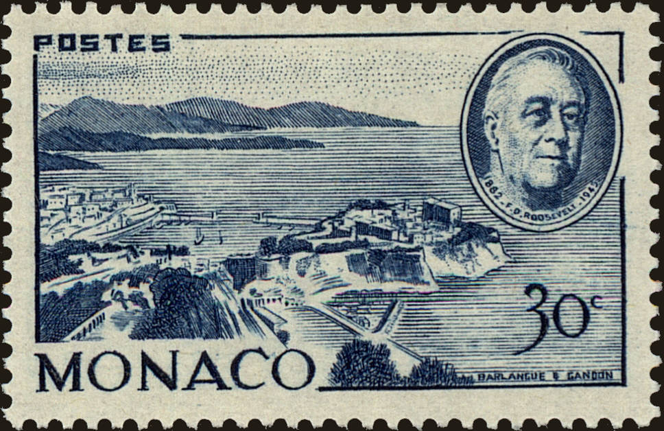 Front view of Monaco 199 collectors stamp