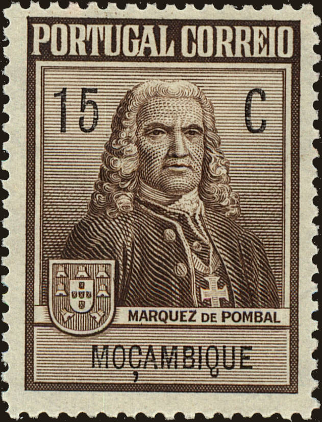 Front view of Mozambique RA1 collectors stamp
