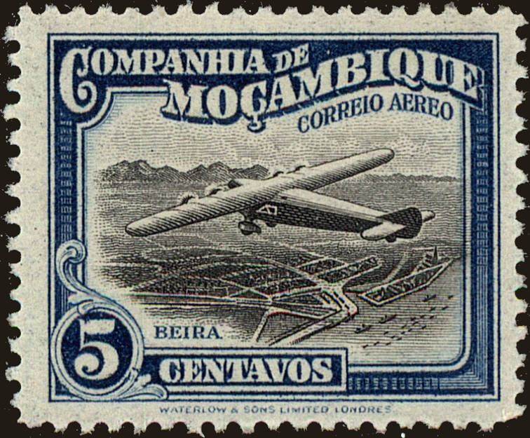 Front view of Mozambique Company C1 collectors stamp