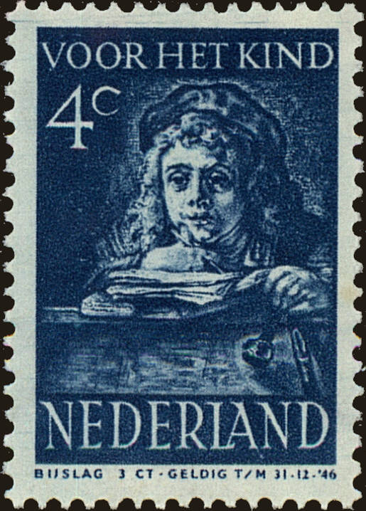 Front view of Netherlands B141 collectors stamp