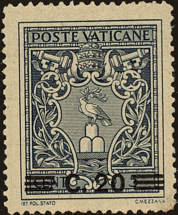 Front view of Vatican City 102 collectors stamp