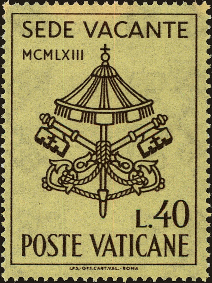Front view of Vatican City 363 collectors stamp