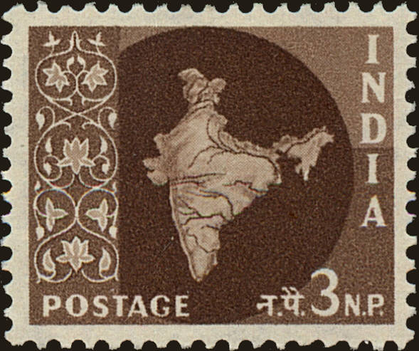 Front view of India 277 collectors stamp