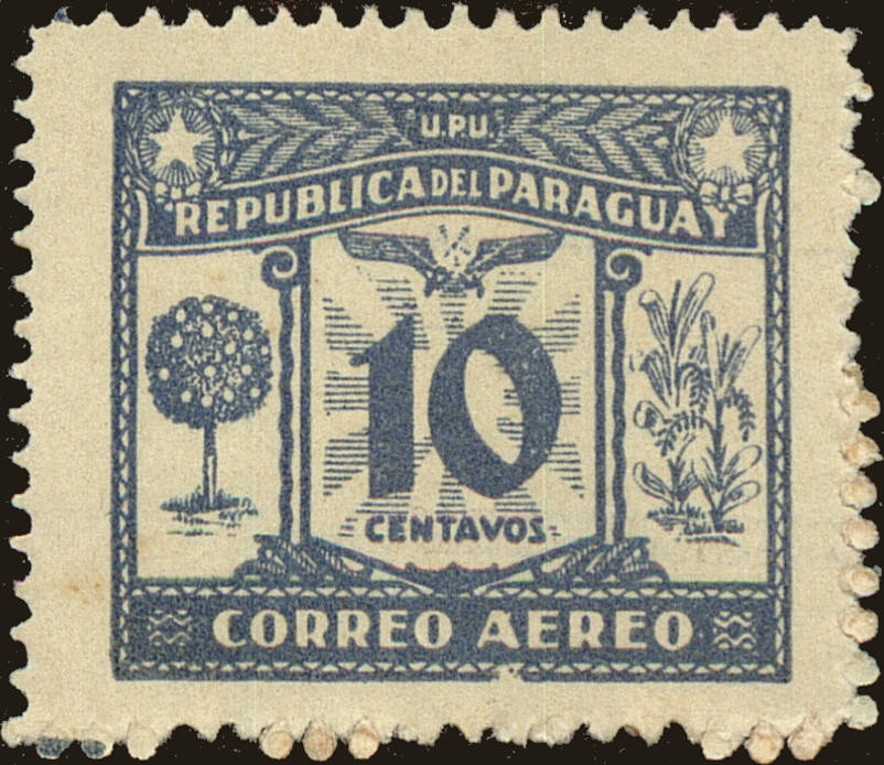 Front view of Paraguay C63 collectors stamp