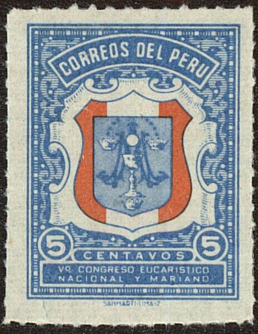 Front view of Peru RA36 collectors stamp