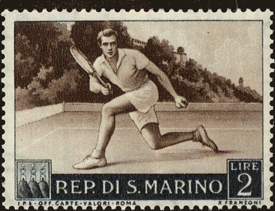 Front view of San Marino 328 collectors stamp