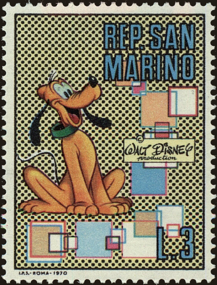 Front view of San Marino 738 collectors stamp