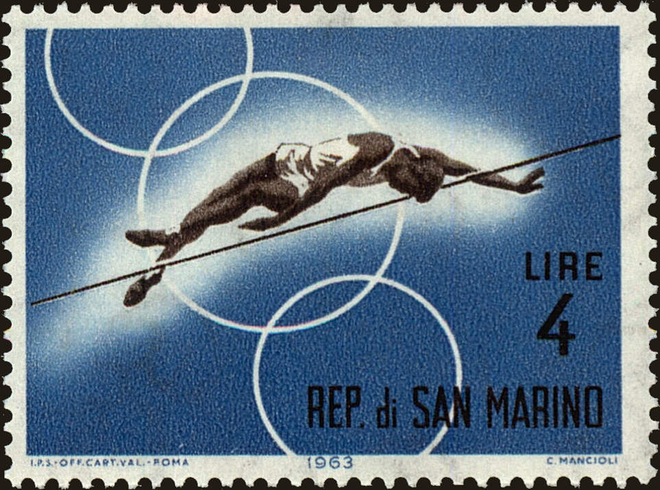 Front view of San Marino 575 collectors stamp