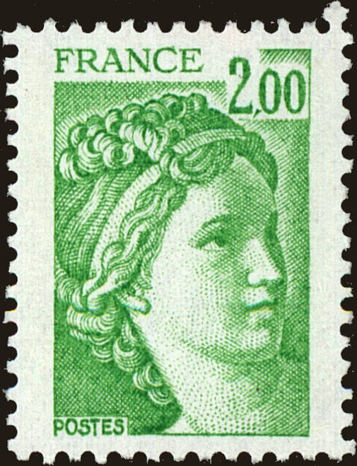 Front view of France 1575 collectors stamp