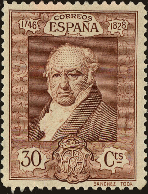 Front view of Spain 393 collectors stamp