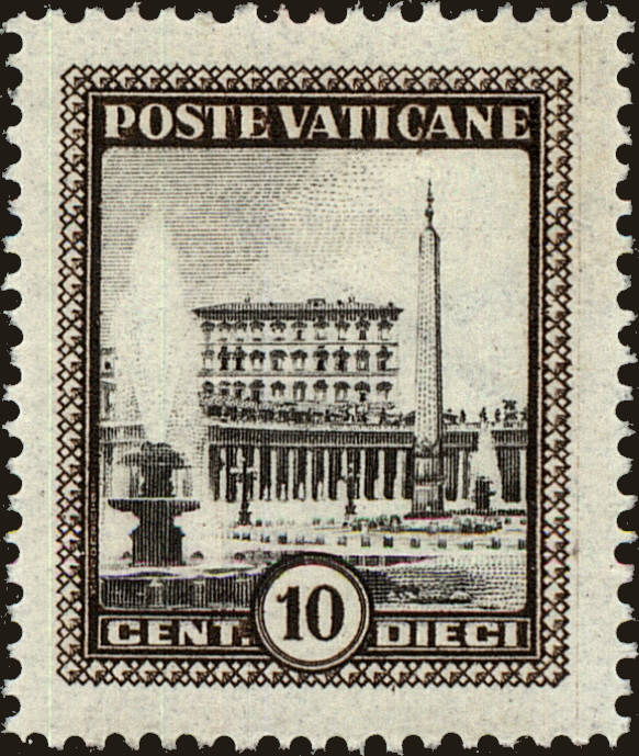 Front view of Vatican City 20 collectors stamp