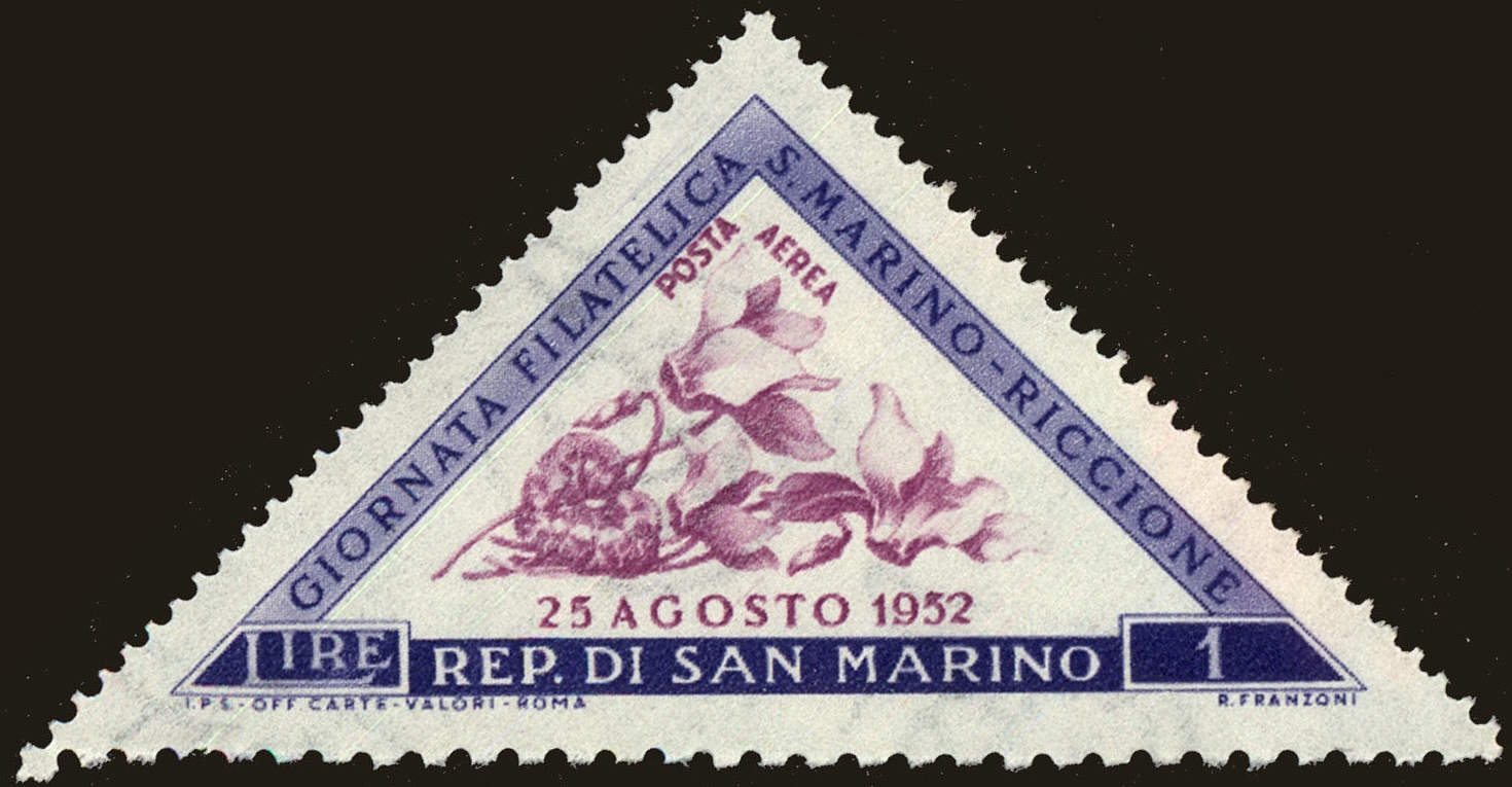 Front view of San Marino C82 collectors stamp