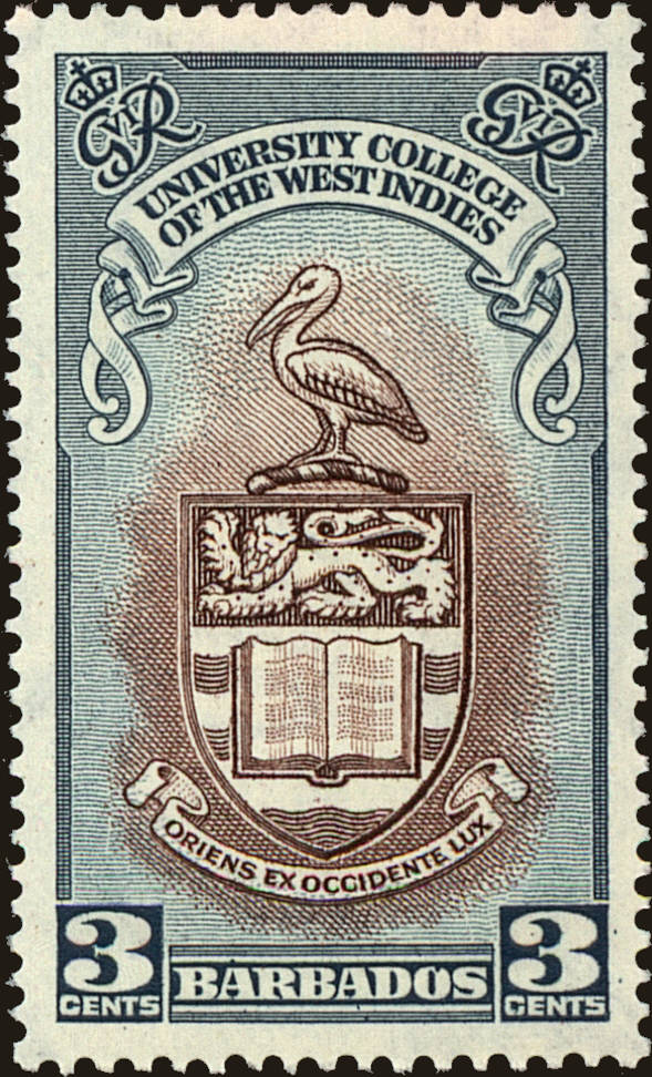 Front view of Barbados 238 collectors stamp