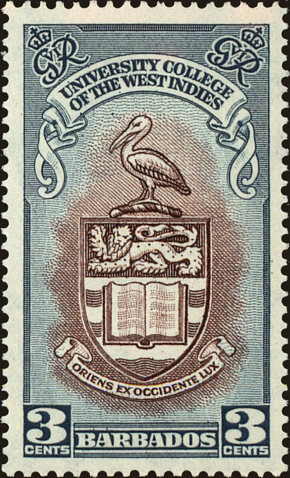 Front view of Barbados 238 collectors stamp