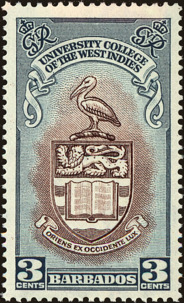 Front view of Barbados 238 collectors stamp