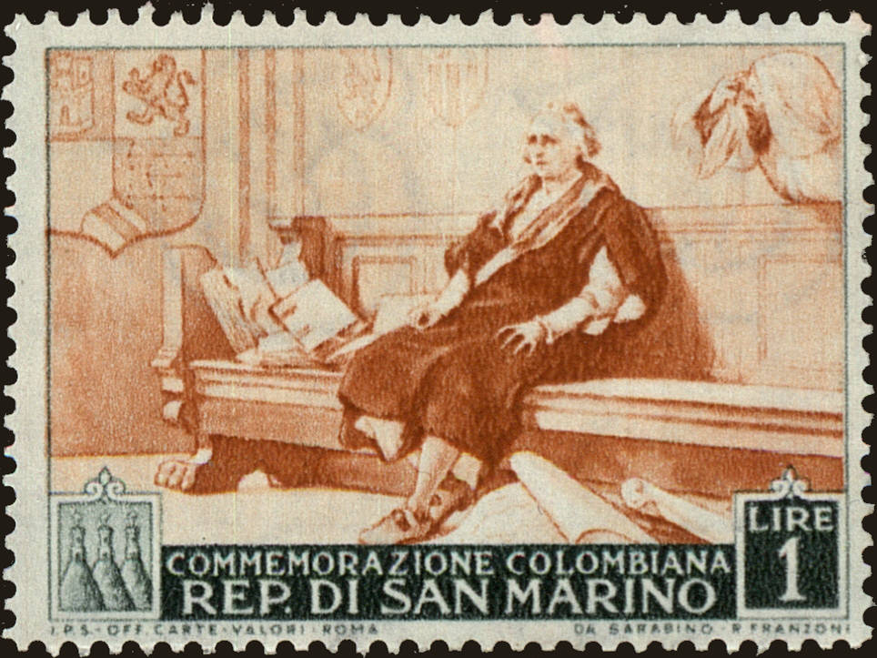 Front view of San Marino 308 collectors stamp