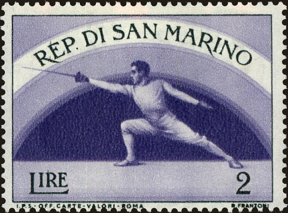 Front view of San Marino 346 collectors stamp