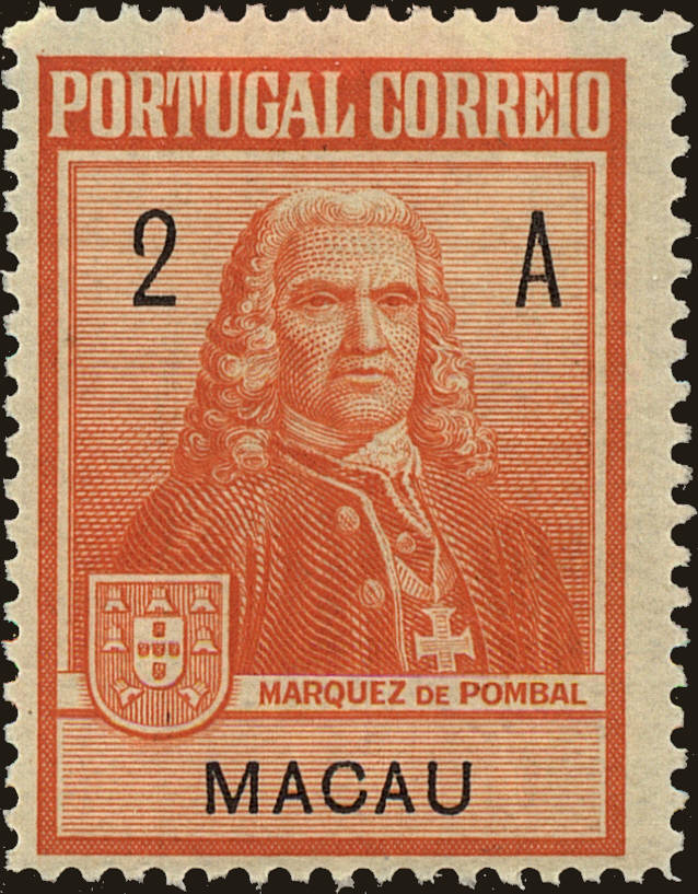 Front view of Macao RA1 collectors stamp