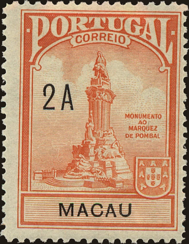 Front view of Macao RA3 collectors stamp