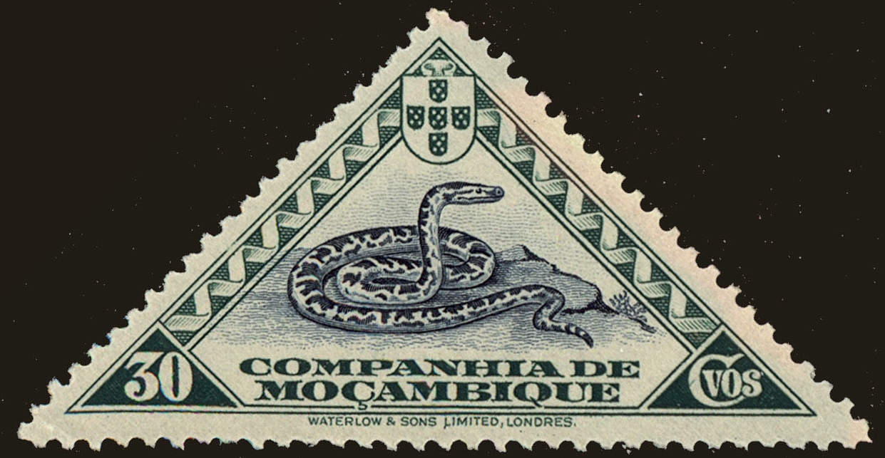 Front view of Mozambique Company 180 collectors stamp