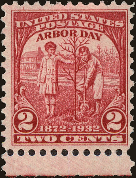 Front view of United States 717 collectors stamp
