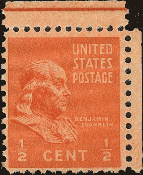 Front view of United States 803 collectors stamp