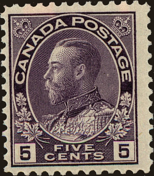 Front view of Canada 112 collectors stamp