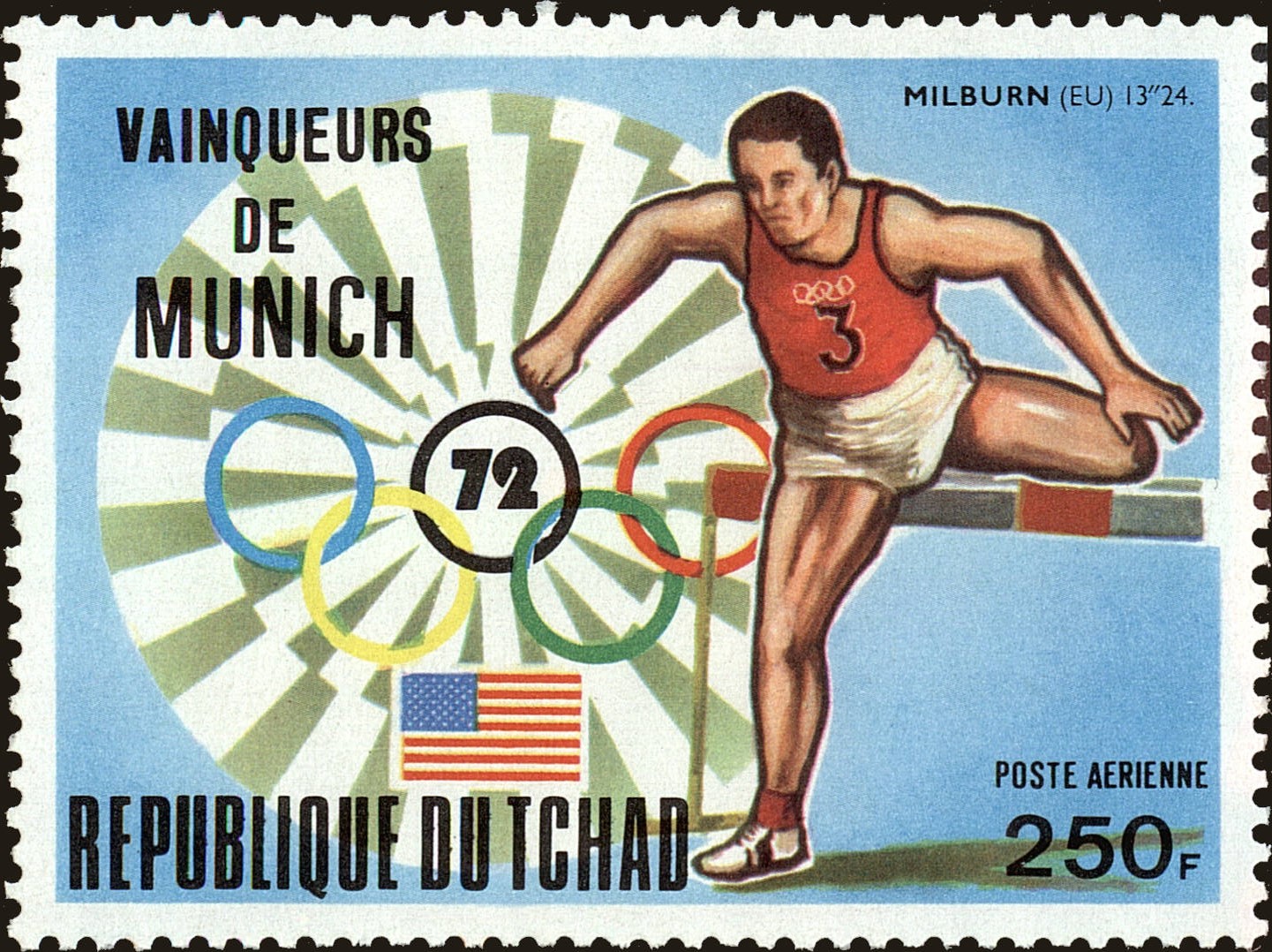 Front view of Chad C149 collectors stamp