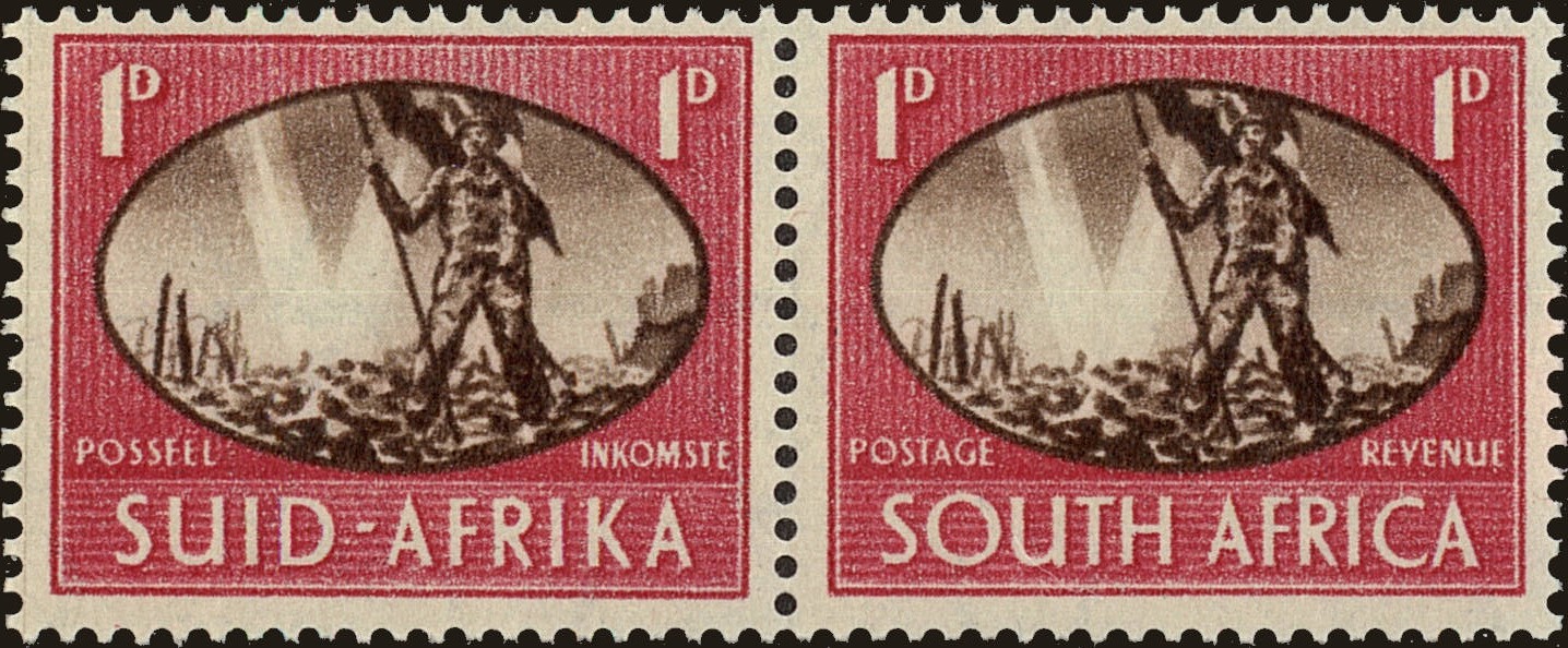 Front view of South Africa 100 collectors stamp