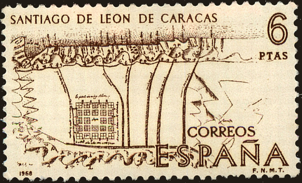 Front view of Spain 1551 collectors stamp
