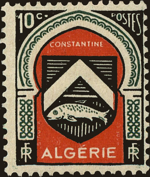 Front view of Algeria 210 collectors stamp