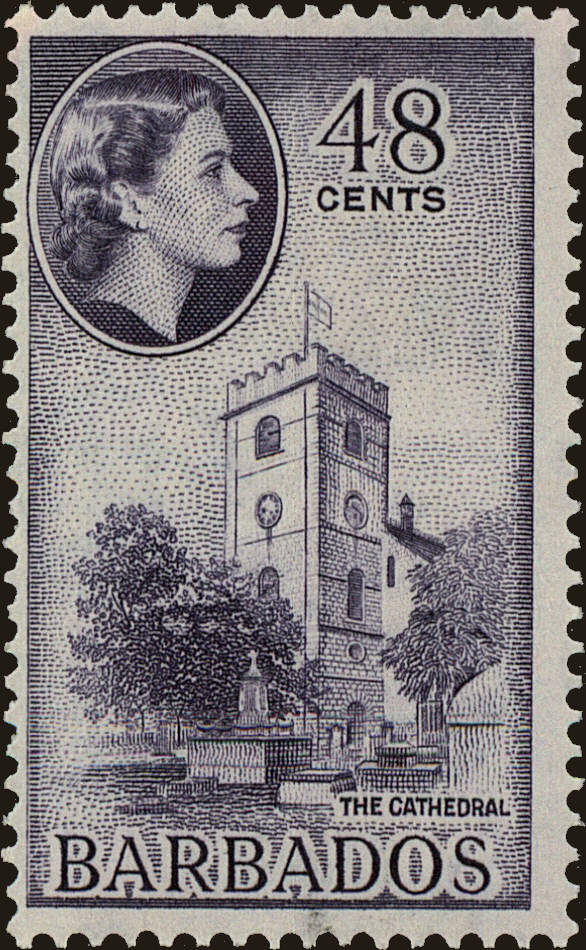 Front view of Barbados 244 collectors stamp