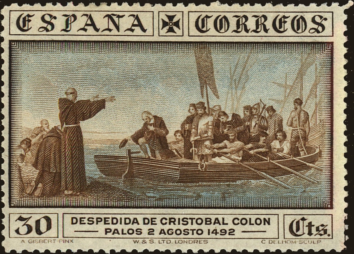 Front view of Spain 427 collectors stamp