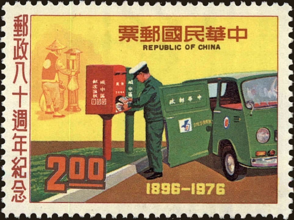 Front view of China and Republic of China 1984 collectors stamp