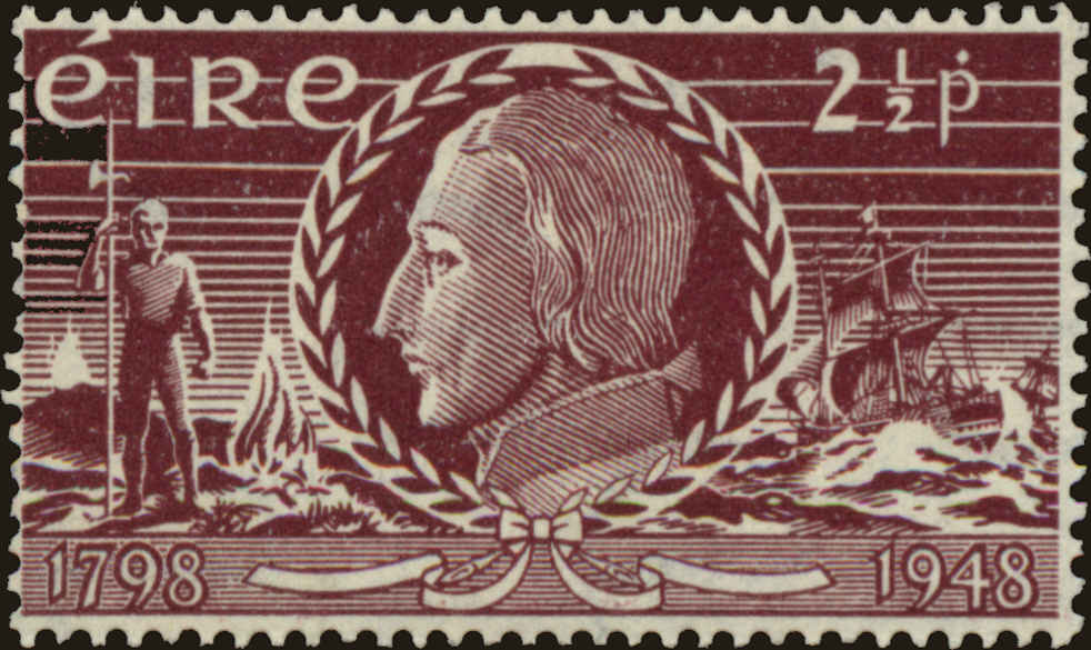 Front view of Ireland 135 collectors stamp