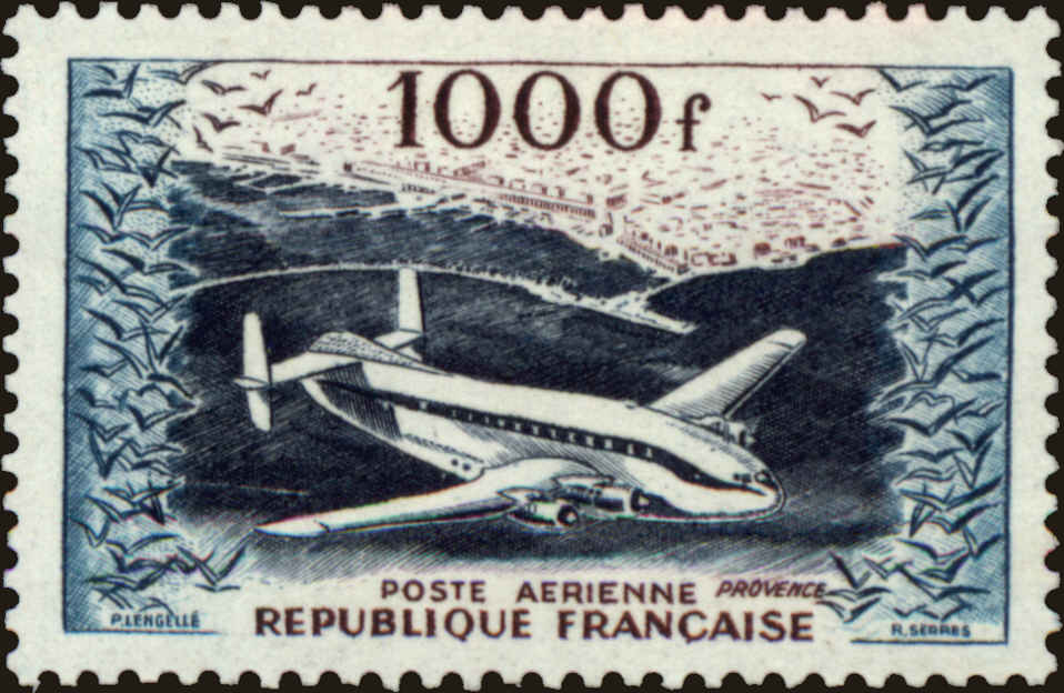 Front view of France C32 collectors stamp