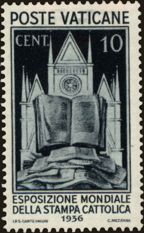 Front view of Vatican City 48 collectors stamp