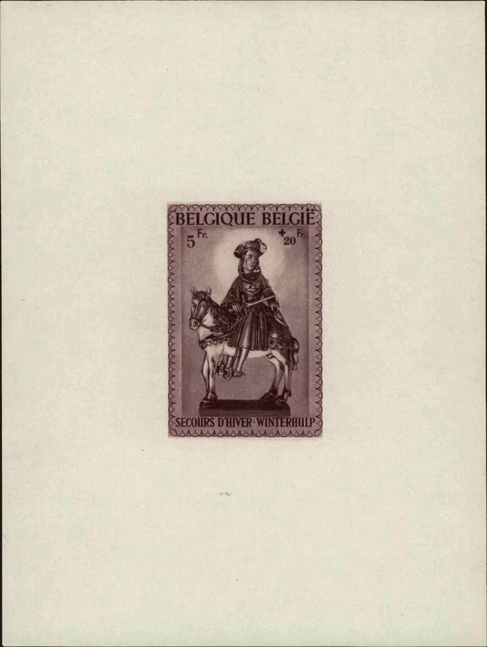 Front view of Belgium B316 collectors stamp