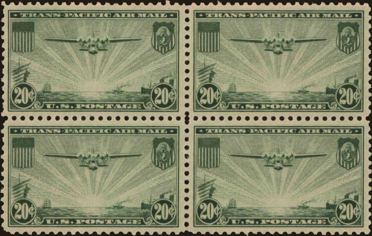 Front view of United States C21 collectors stamp