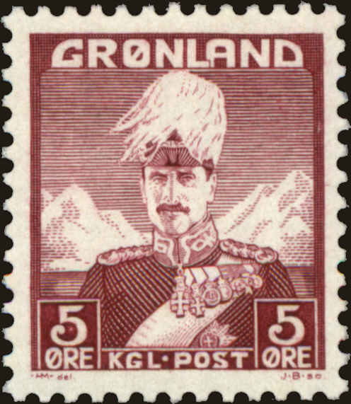 Front view of Greenland 2 collectors stamp