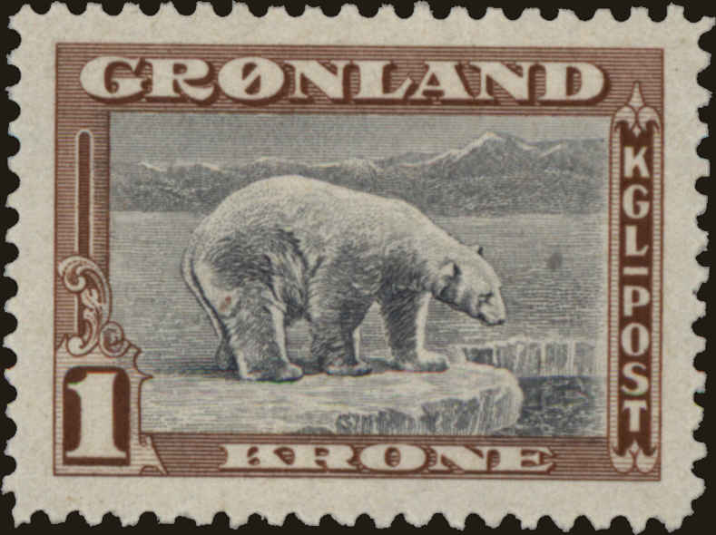 Front view of Greenland 16 collectors stamp