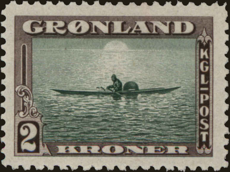 Front view of Greenland 17 collectors stamp