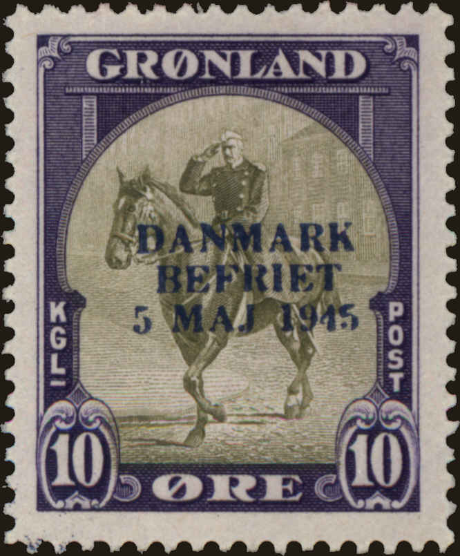 Front view of Greenland 22 collectors stamp